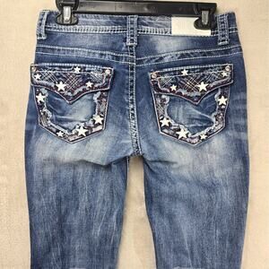Shyanne Bootcut Jeans Womens 27 (Fits 28x34) Cowgirl Western Embroidered Flap